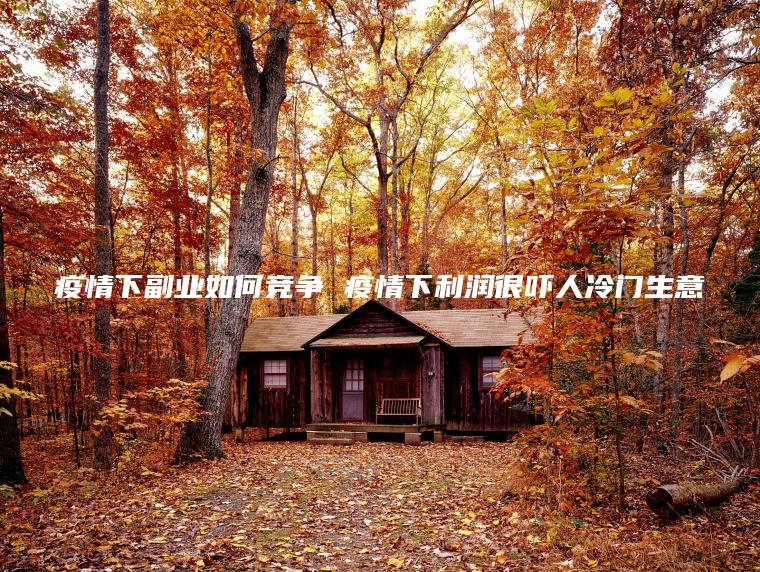怡情下副业如何竞争 怡情下利润很吓人冷门生意