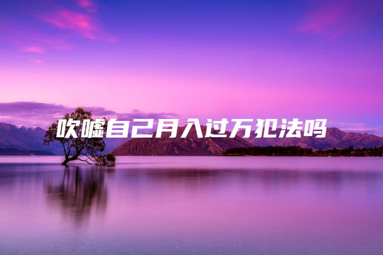 吹嘘自己月入过万犯法吗