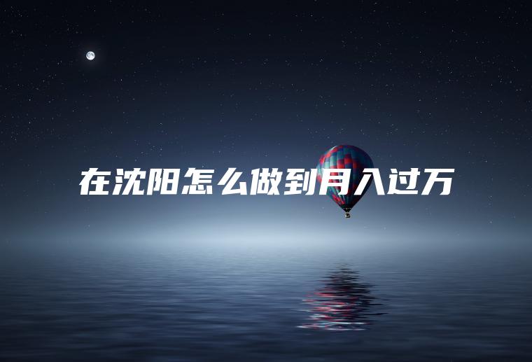 在沈阳怎么做到月入过万