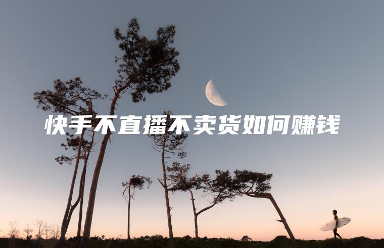 快手不直播不卖货如何赚钱