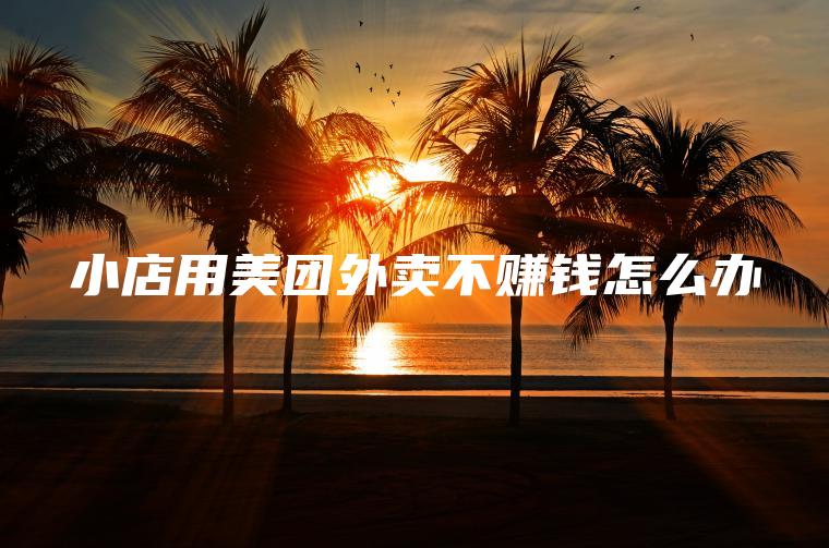 小店用美团外卖不赚钱怎么办