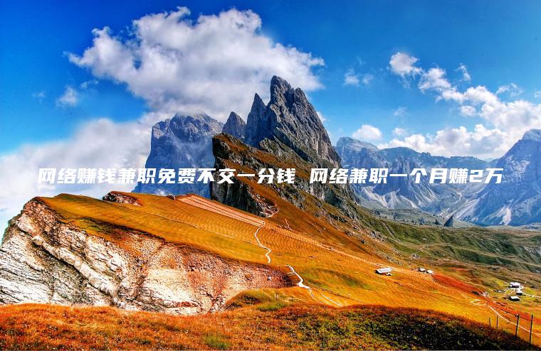 网上赚米*免费不交一分钱 网络*一个月赚2万