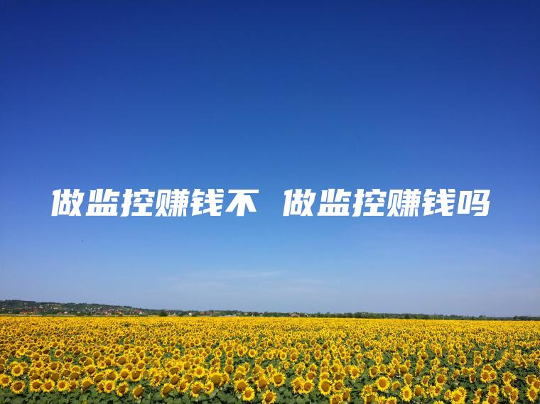 做监控赚钱不 做监控赚钱吗