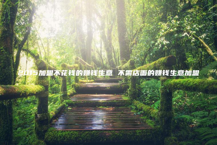 2015加盟不花钱的赚钱生意 不需店面的赚钱生意加盟