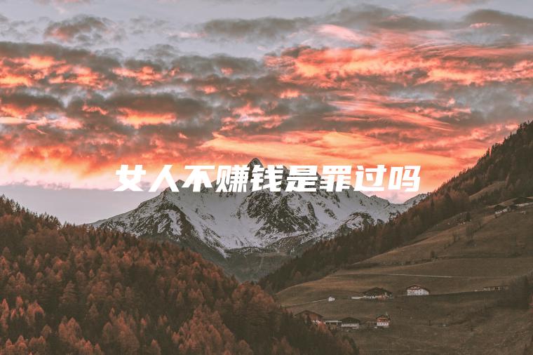 女人不赚钱是罪过吗