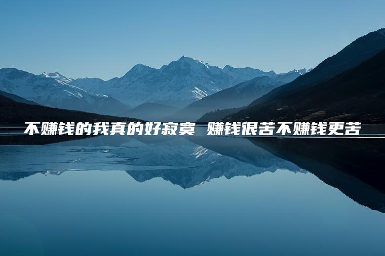 不赚钱的我真的好寂寞 赚钱很苦不赚钱更苦