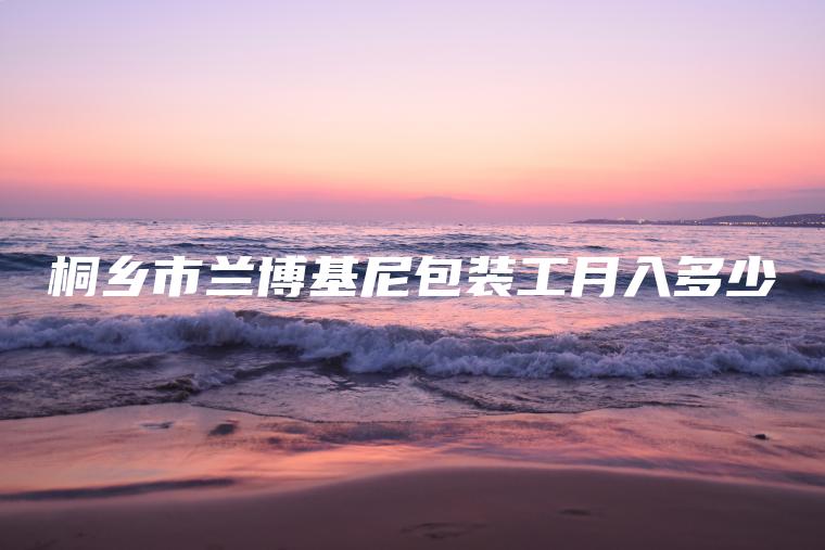 桐乡市兰博基尼包装工月入多少