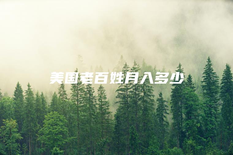 **老百姓月入多少