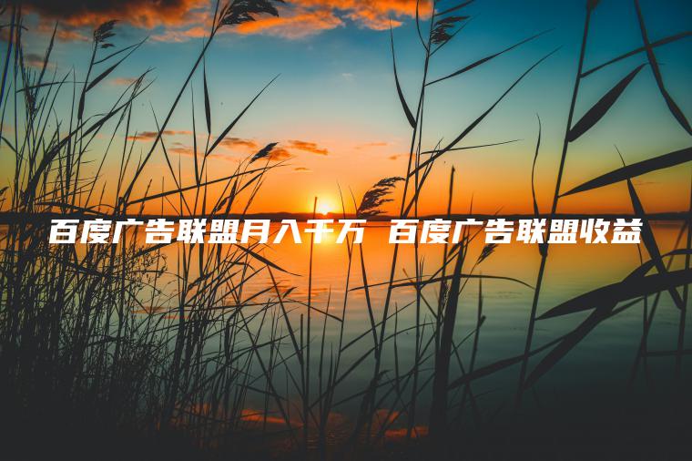 百度广告联盟月入千万 百度广告联盟收益