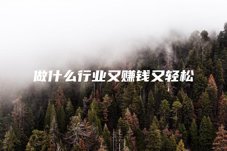 做什么行业又赚钱又轻松