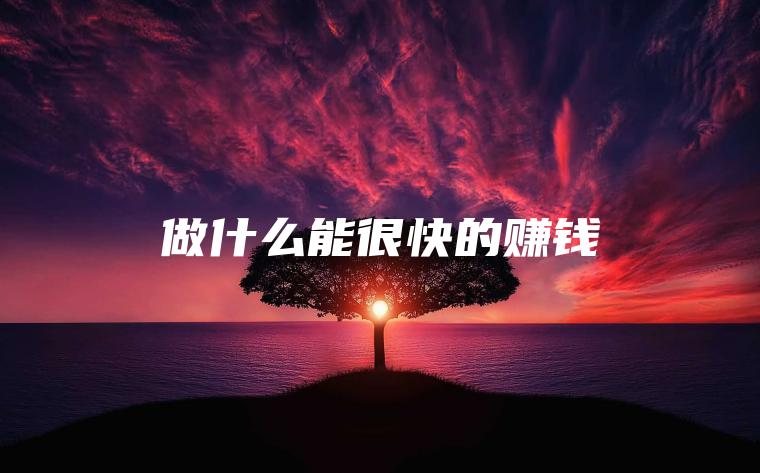 做什么能很快的赚钱