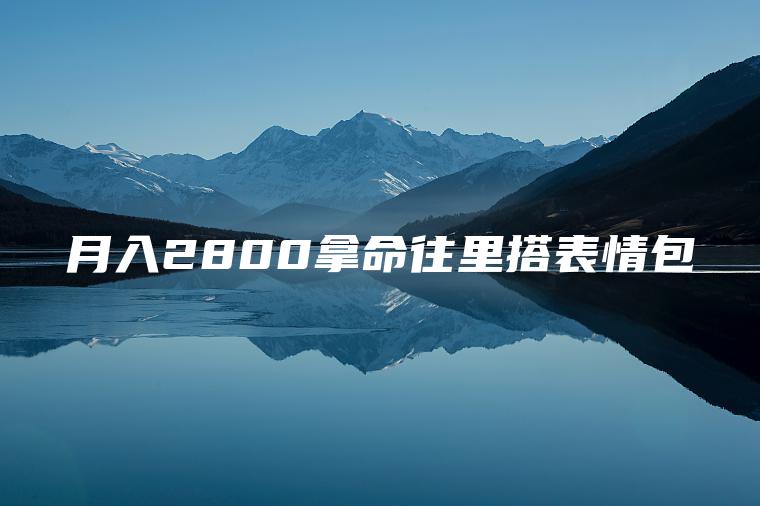 月入2800拿命往里搭表情包