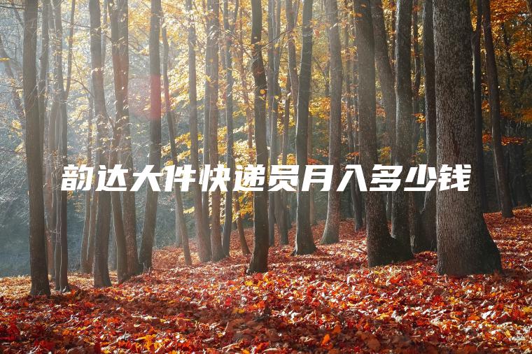 韵达大件快递员月入多少钱