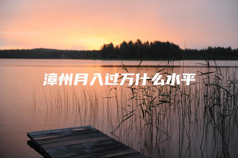 漳州月入过万什么水平