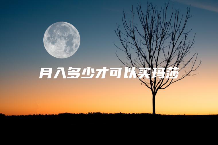 月入多少才可以买玛莎