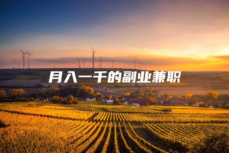 月入一千的副业**