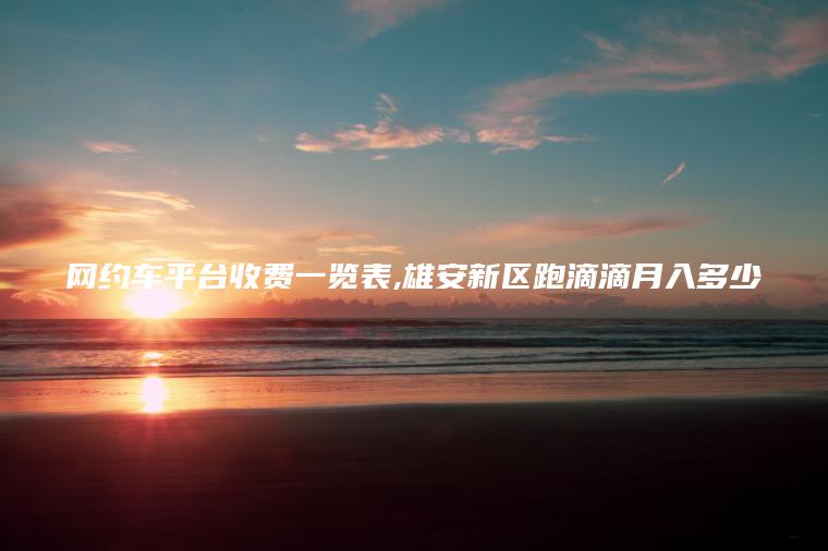 网约车平台收费一览表 雄安新区跑滴滴月入多少