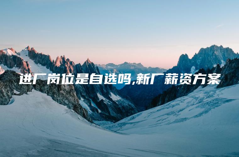 进厂岗位是自选吗 新厂薪资方案