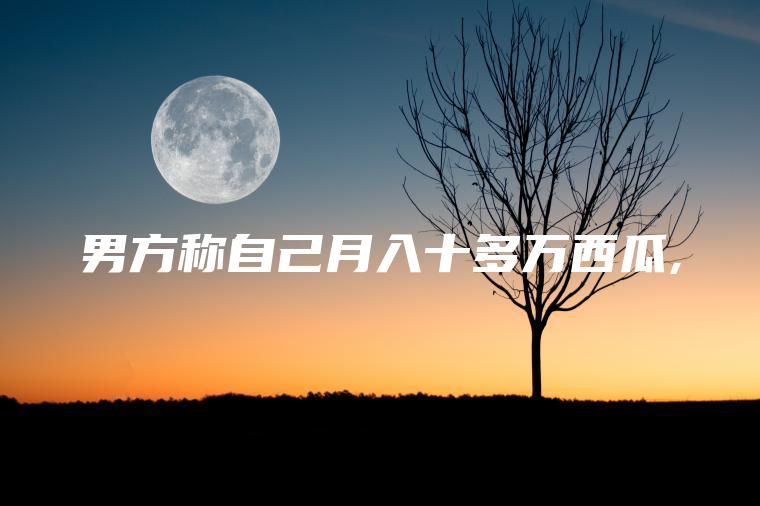 男方称自己月入十多万西瓜,