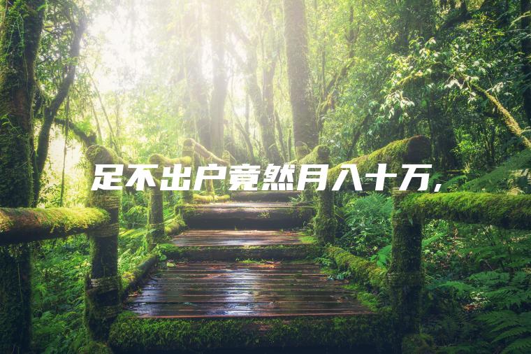 足不出户竟然月入十万,